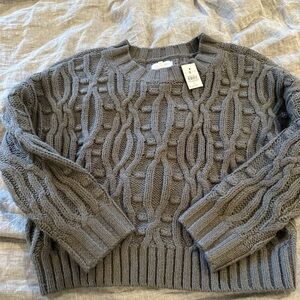 Lou & Grey Charcoal Cable Knit Sweater